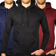 3X Adult Mens 100% Cotton Fleece Hoodie - S