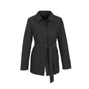 Womens Winter Button Long Trench Coat Jacket Parka Overcoat - Black - XX-Large