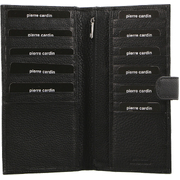 Leather Passport Holder Travel Wallet W/ Rfid Protection - Black