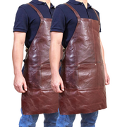 2X Leather Apron Butcher Woodwork  Barber - Chestnut