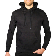 Adult Mens 100% Cotton Fleece Hoodie - Black - L