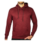 Adult Mens 100% Cotton Fleece Hoodie - Maroon/Burgundy - L