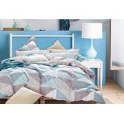 King Size Cotton Reversible Pattern Zig Zag Quilt Cover Set (3PCS)