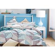 Queen Size Cotton Reversible Pattern Zig Zag Quilt Cover Set (3PCS)