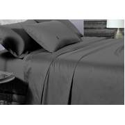King Size 500TC Cotton Sateen Fitted Sheet (Charcoal Color)