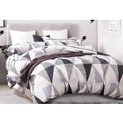 King Size Black White Repeated Triangle Quilt Cover Set(3PCS)
