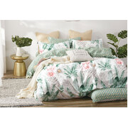 Single Size 2pcs Cotton Floral Leaf Quilt Cover Set