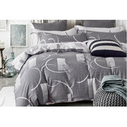 100% Cotton King Size 3pcs Bromley Grey Quilt Cover Set