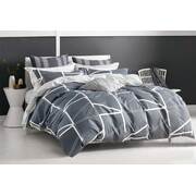 King Size Cotton Geometic Navy Blue Quilt Cover Set (3PCS)