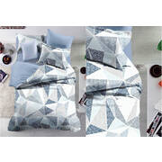 King Size Halsey Grey and White Geometric Pattern Quilt Cover Set (3PCS)
