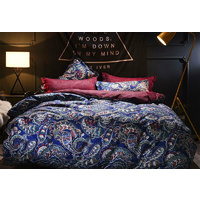 Queen Size Corliss Blue Paisley Quilt Cover Set (3PCS)