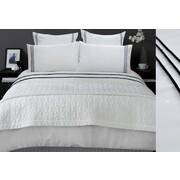 King Size Laura Trim White with Black stripes Quilt Cover Set (3PCS)