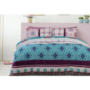 Double Size 3pcs Anemone Velvet Panel Embossed Quilt Cover Set