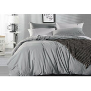 King Size Pewter Vintage Washed Cotton Quilt Cover Set(3PCS)
