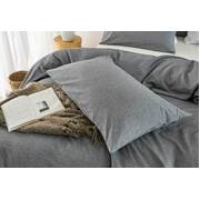 Queen Size Grey Vintage Washed Cotton Quilt Cover Set(3PCS)