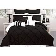 Queen Size Black Diamond Pintuck Quilt Cover Set(3PCS)