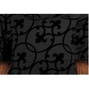Queen Size Flocking Charcoal Black Quilt Cover Set (3PCS)