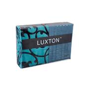 King Size Lyde Teal Black Flocking Quilt Cover Set(3PCS)