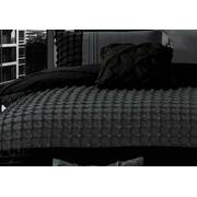 Super King Size Stone Grey Cross Pintuck Quilt Cover Set(3PCS)