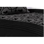 Queen Size Charcoal Black Flocking Quilt Cover Set(3PCS)