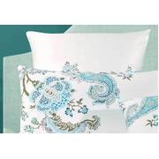 King Size Cotton White Blue Paisley Quilt Cover Set (3PCS)