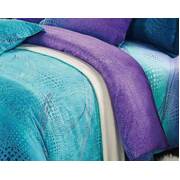 Queen Size Turquoise Aqua and Purple Quilt Cover Set(3PCS)