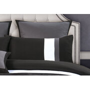 Queen Size Black and Grey Rich Pintuck Quilt Cover Set (3PCS)
