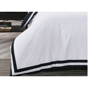 Queen Size Charcoal and White Square Pattern Quilt Cover Set (3PCS)
