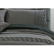 Queen Size Stone Grey Pintucking Quilt Cover Set (3PCS)