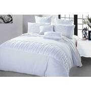 King Size White Pintuck Quilt Cover Set (3PCS)