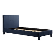 Single Pu Leather Bed Frame Blue