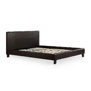 Double Pu Leather Bed Frame Brown