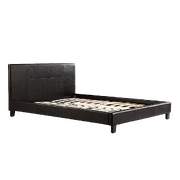 Double Pu Leather Bed Frame Black
