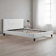 Queen PU Leather Bed Frame White