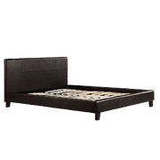 Queen Pu Leather Bed Frame Brown