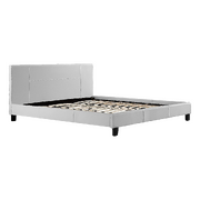 King Pu Leather Bed Frame White