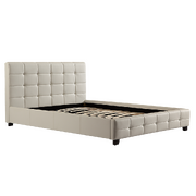 Queen Pu Leather Deluxe Bed Frame White