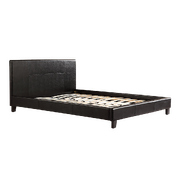 Queen Pu Leather Bed Frame Black