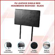 PU Leather Single Bed Headboard Bedhead - Black