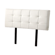PU Leather Double Bed Deluxe Headboard Bedhead - White