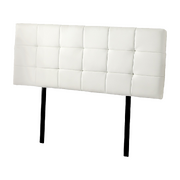 Pu Leather Queen Bed Deluxe Headboard Bedhead - White