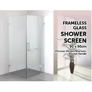 900 x 900mm Frameless 10mm Glass Shower Screen By Della Francesca