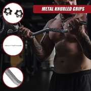 Heavy Duty EZ Curl Barbell – Weightlifting Bar with Spinlock Collars for Gym Training