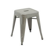 Set of 4x 45cm Tolix Retro Reproduction Cafe Bar Stools - Silver