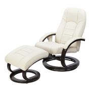 Pu Leather Deluxe Massage Chair Recliner Ottoman Lounge Set