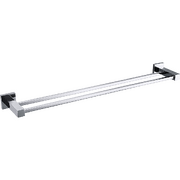 Double Classic Chrome Towel Bar Rail Bathroom