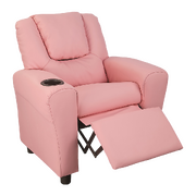 PU Leather Kids Recliner with Drink Holder