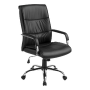 PU Leather Office Chair  Ergonomic Executive Swivel Desk Chair with Padded Seat in