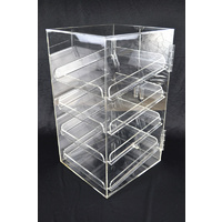 4 Tray 5mm Acrylic Bakery Muffin Donut Pastry Display Cabinet