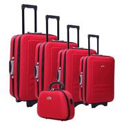 5pc Suitcase Trolley Travel Bag Luggage Set RED